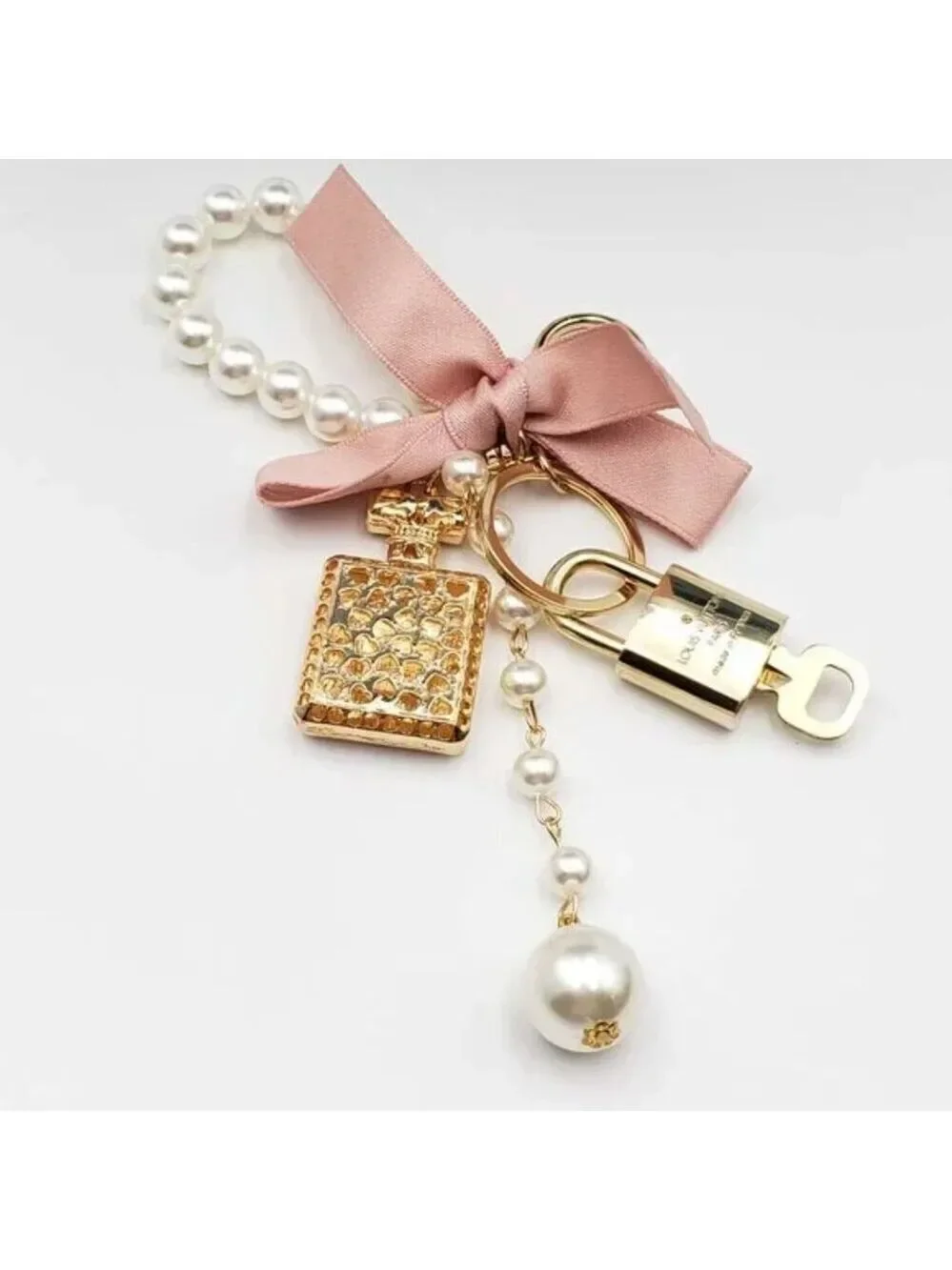 Authentic Louis Vuitton Gold Lock 🔒 Keychain Bag Unbranded N5 Bottle Charm LV